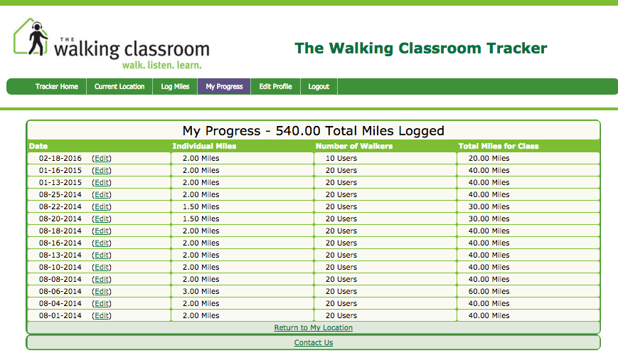 how to use the walking classroom distance tracker the walking